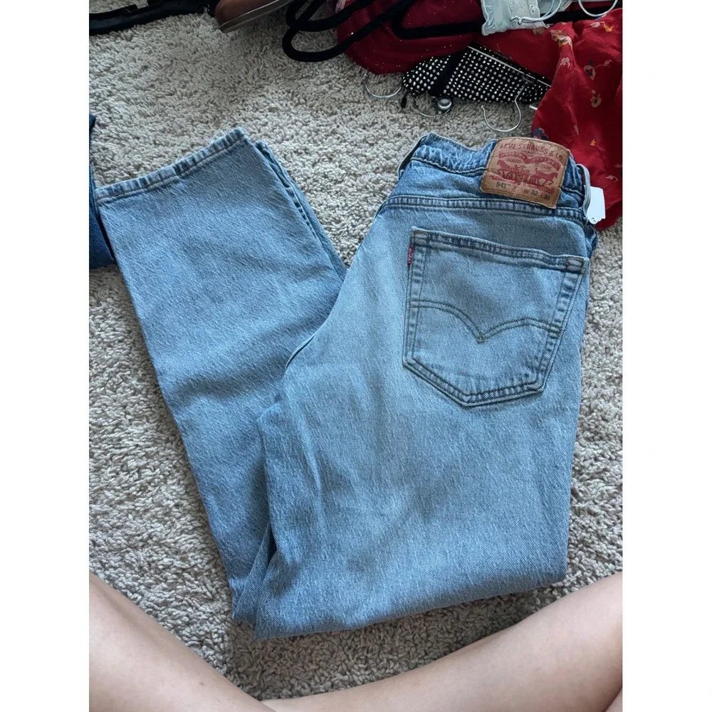 Levis 541 Athletic Taper Light Wash‎ Denim Mens Jeans W32 L30 Blue Relaxed Fit